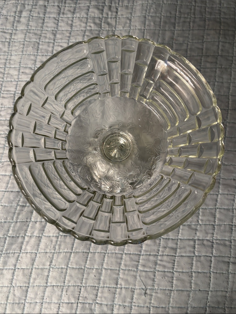 Vintage Clear Glass Compote Pedestal Vase - Picture 2 of 10